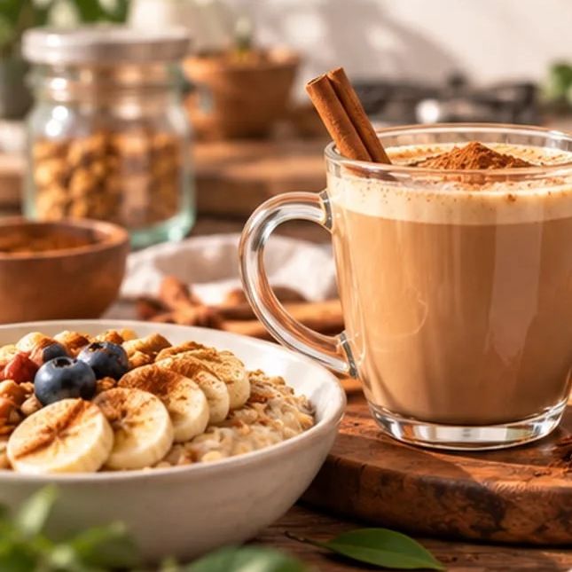 Café con canela de Ceilán y avena con banano